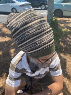 Olive puzzle stretch hat unisex pull-on style