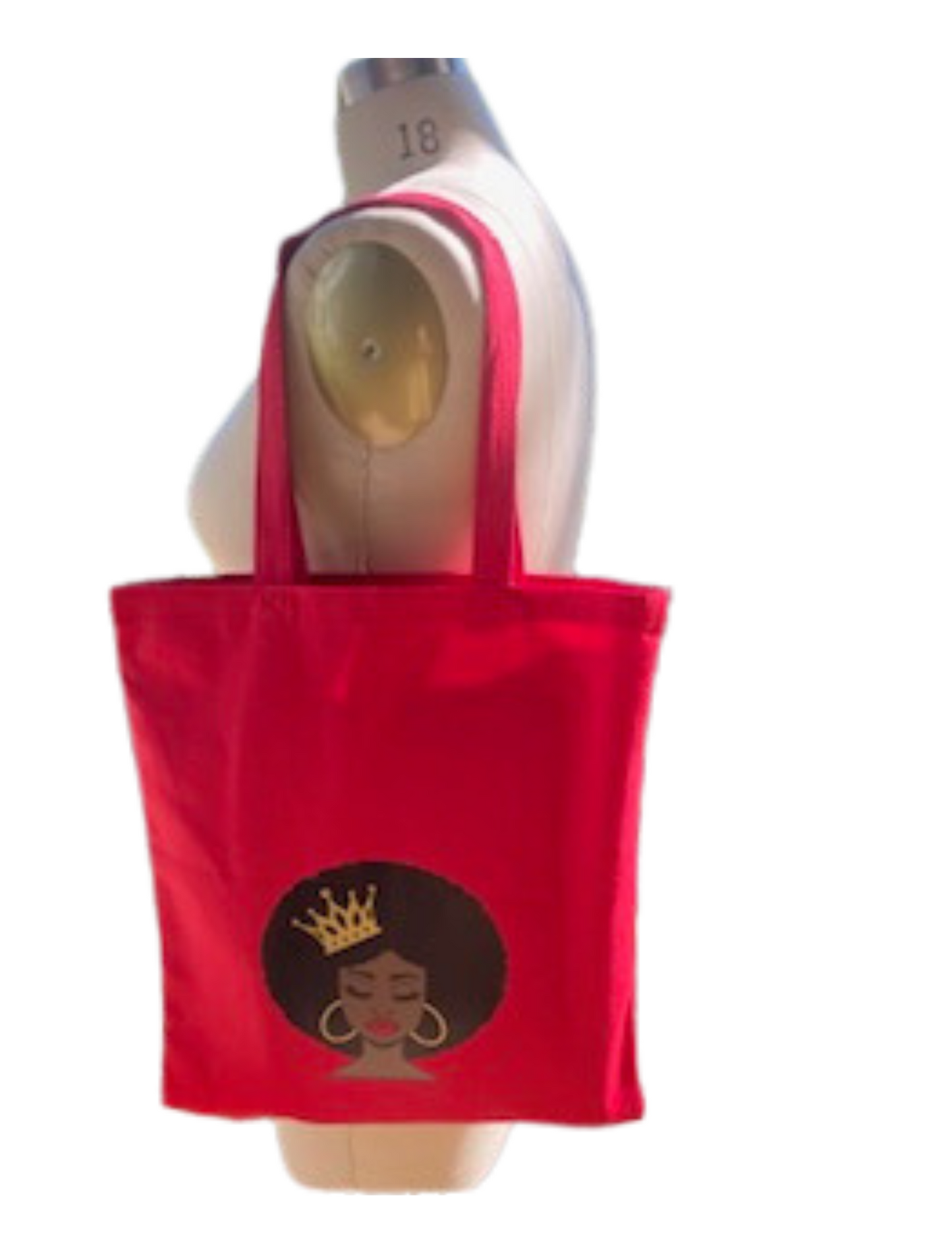 Red Afro Queen Canvas Tote Bag