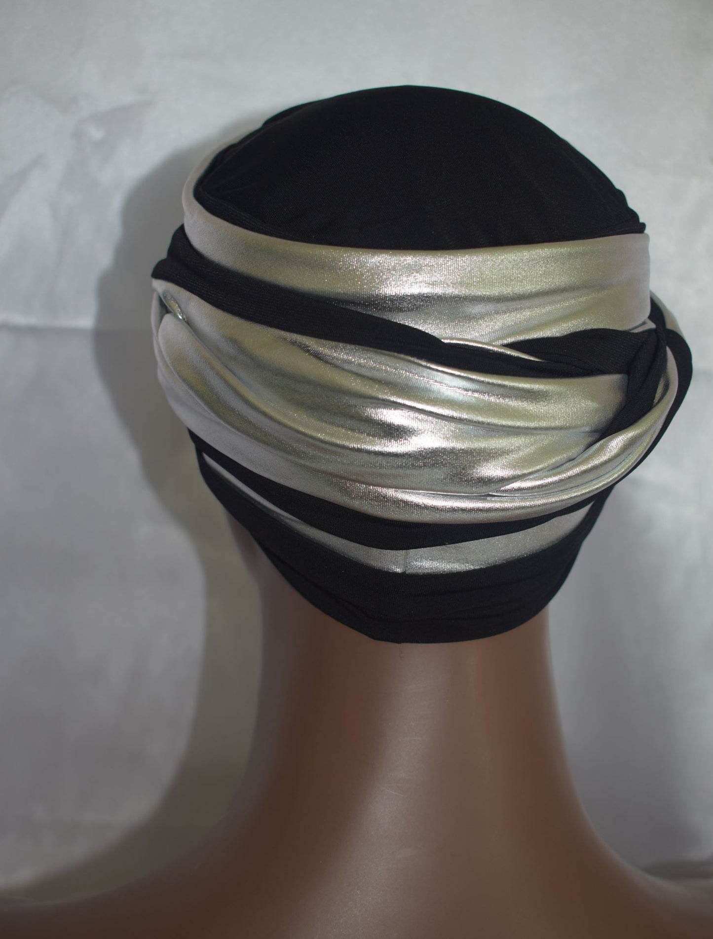 The Queen Black n Silver EZ PZ Turban