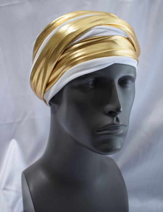 The King White n Gold EZ PZ Turban