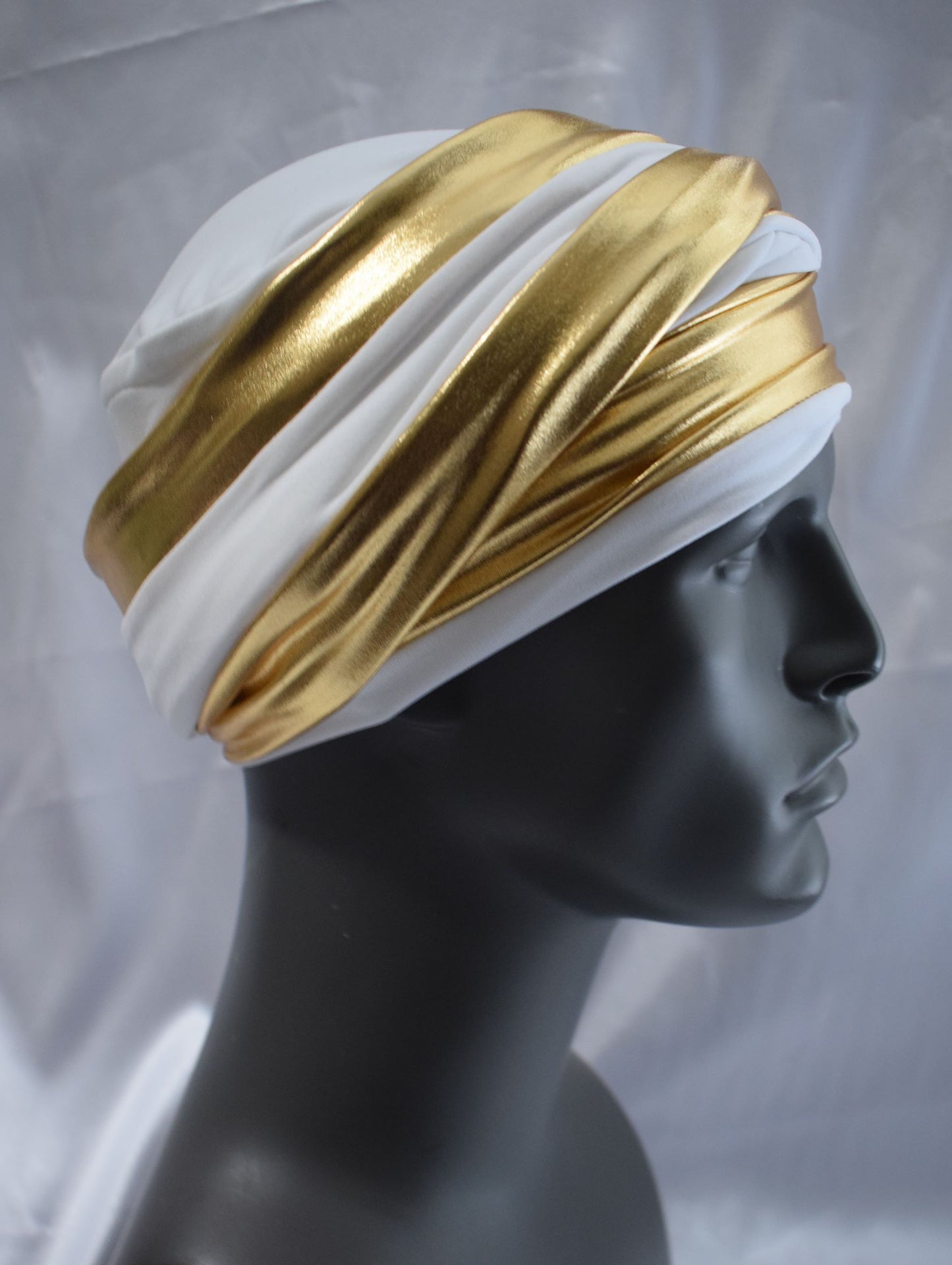 The King White n Gold EZ PZ Turban