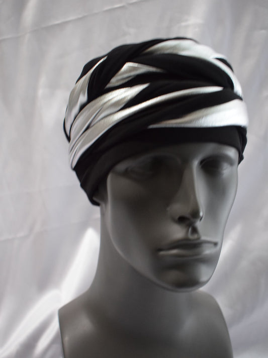 The King Black n Silver EZ PZ Turban