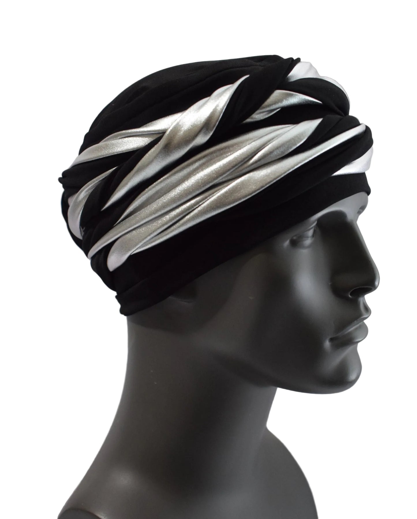 EZ PZ Turban™- Black n Silver