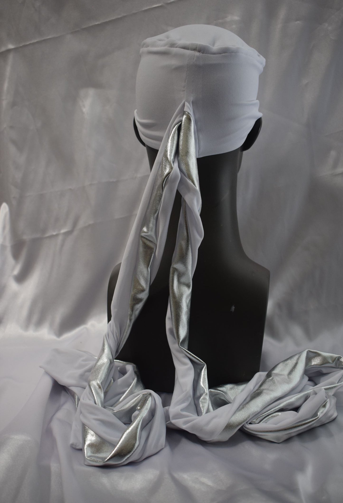 The King White n Silver EZ PZ Turban