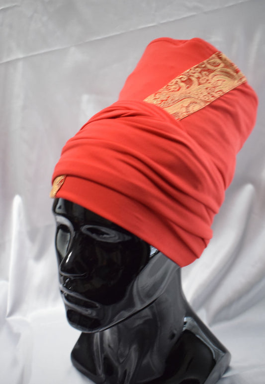 Red & Gold Tam Wrap