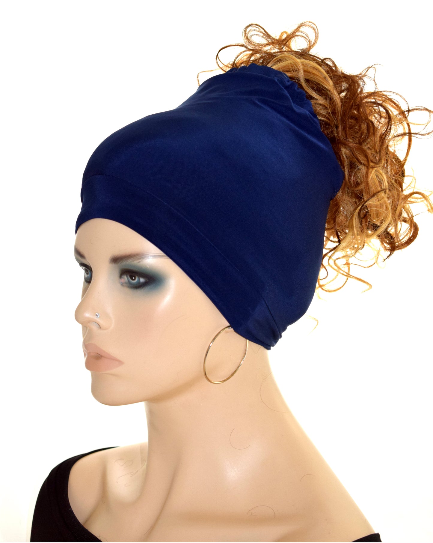 Navy Ponytail Loc Socks