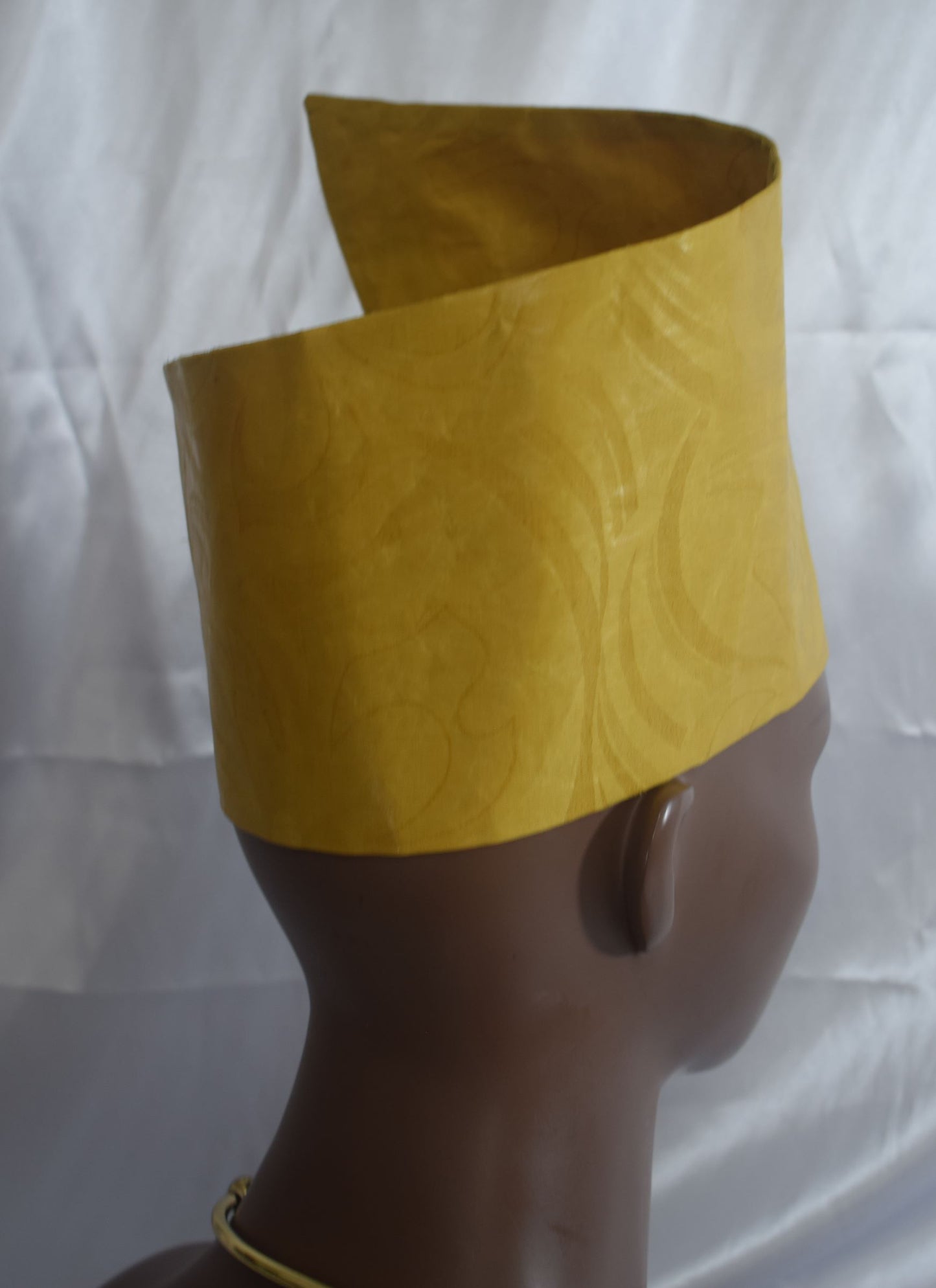 Gold African Brocade Wrap Around Hat