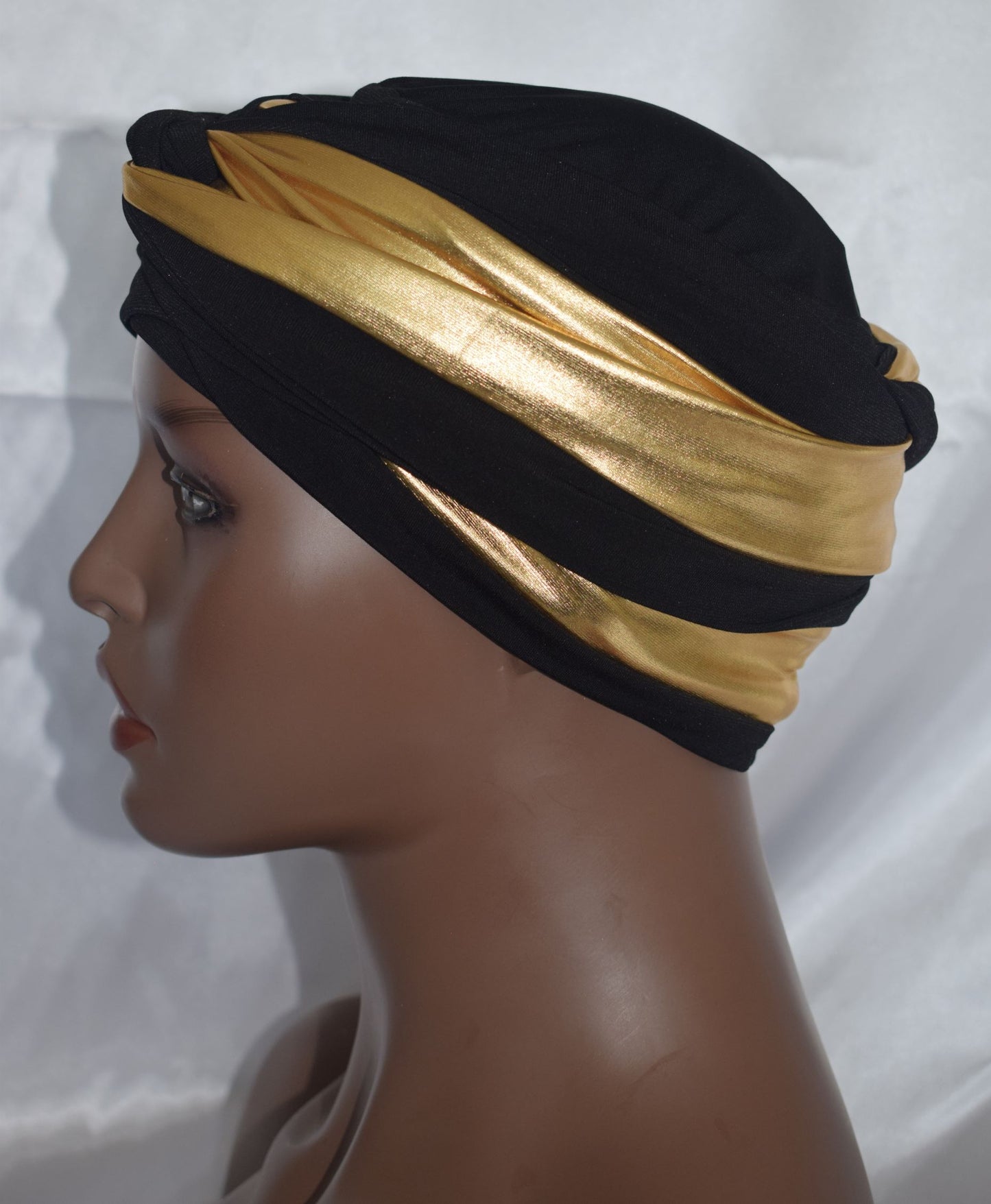 The Queen Black n Gold EZ PZ Turban