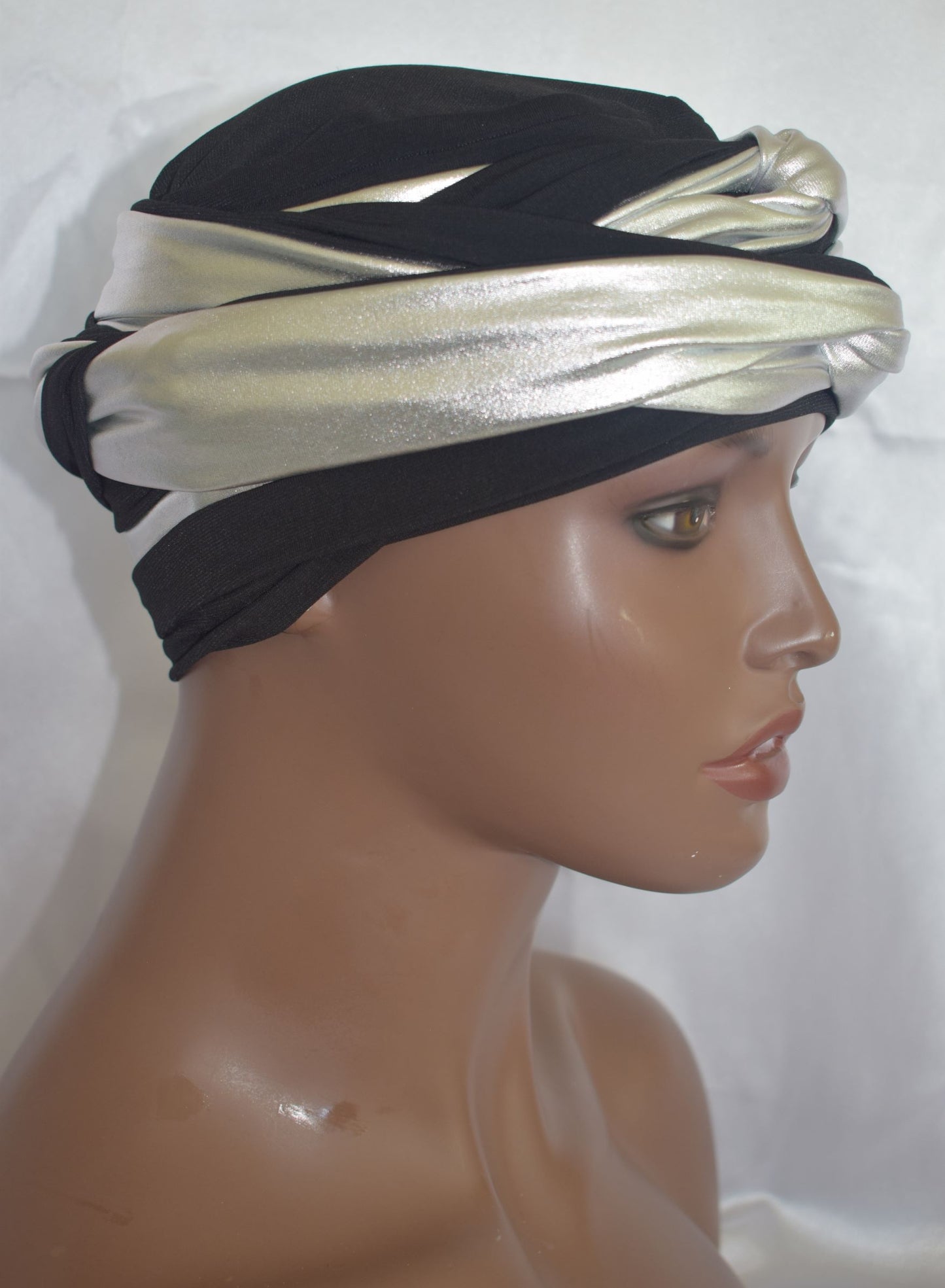 The Queen Black n Silver EZ PZ Turban