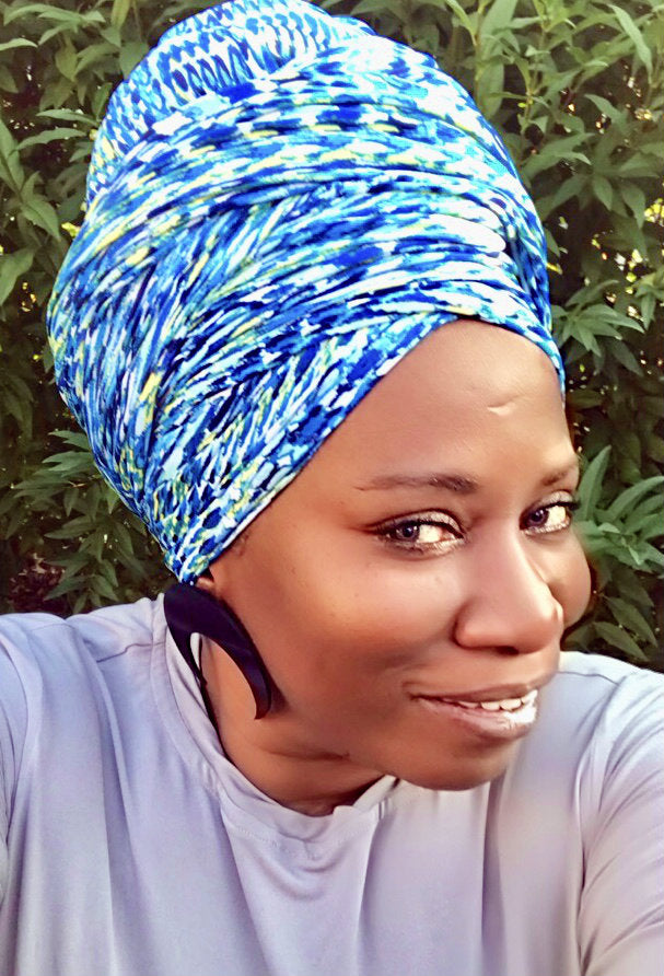Multi Blue Head-Wrap
