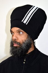 Black Side Stripe Stretch Hat