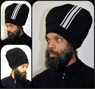 Black Side Stripe Stretch Hat