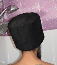 Black Adjustable Shower Cap