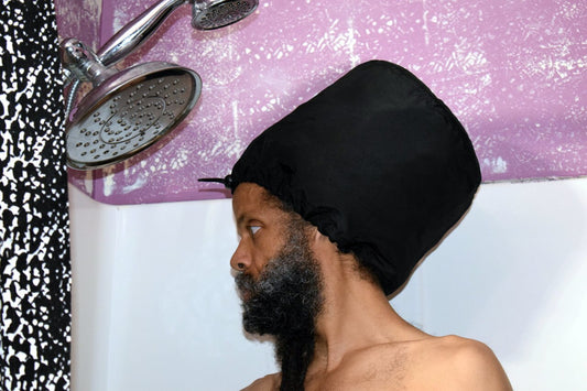 Black Adjustable Shower Cap