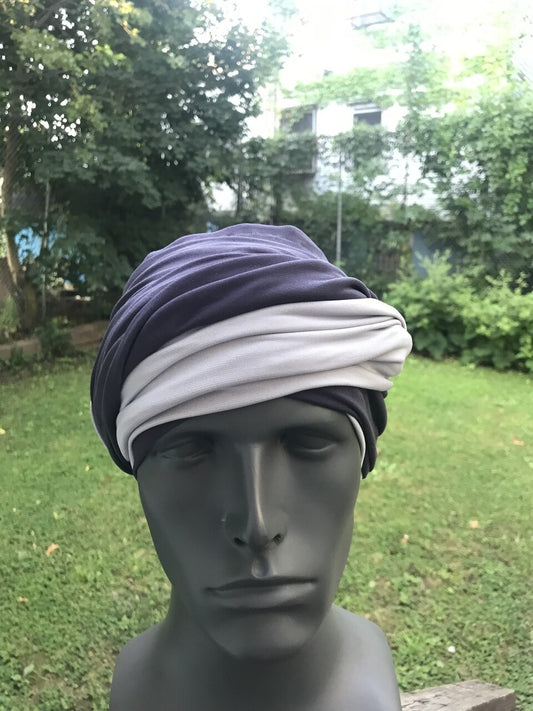 Dark Gray and Light Gray EZ PZ Turban for Men