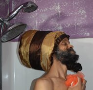 Gold & Brown Adjustable Shower Cap