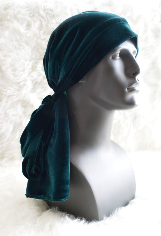 Hunter Green Velvet Durag