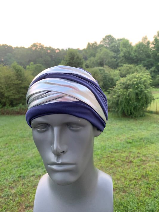 The King Navy n Silver EZ PZ Turban
