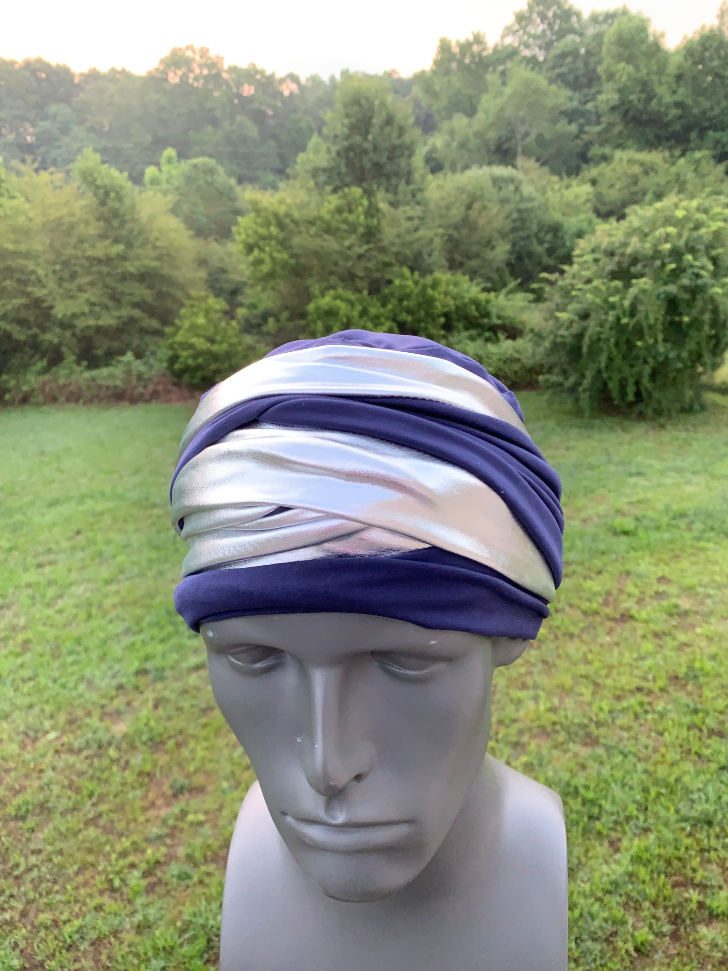 The King Navy n Silver EZ PZ Turban