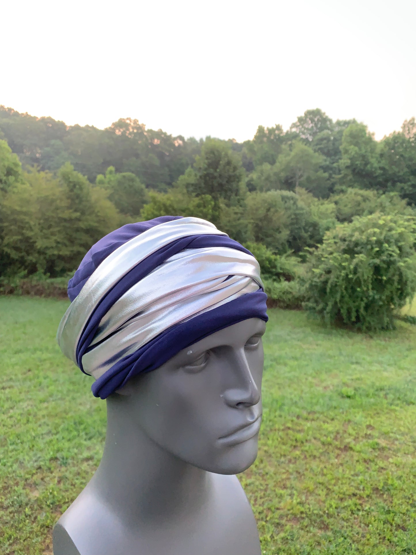 The King Navy n Silver EZ PZ Turban