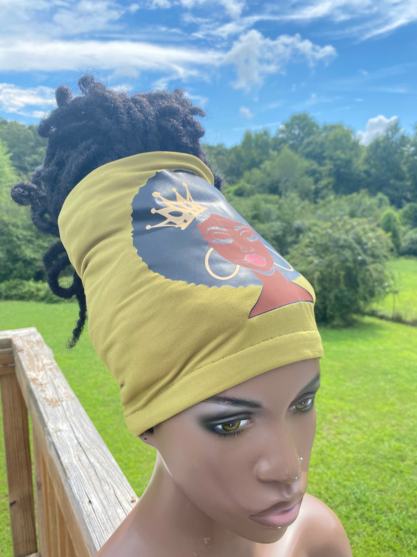 Olive Afro Queen Loc Socks