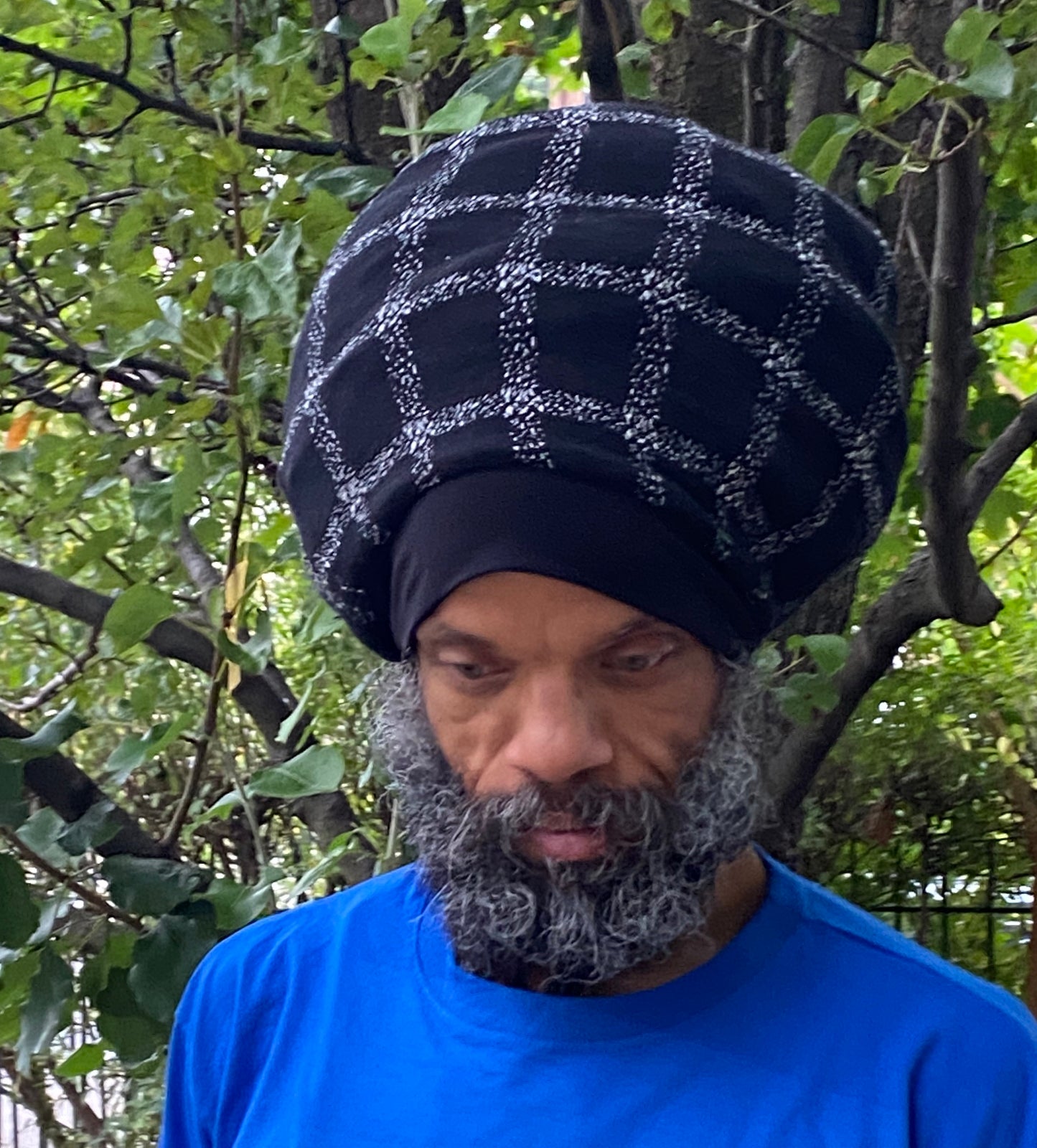 Black n White Squares Stretch Hat