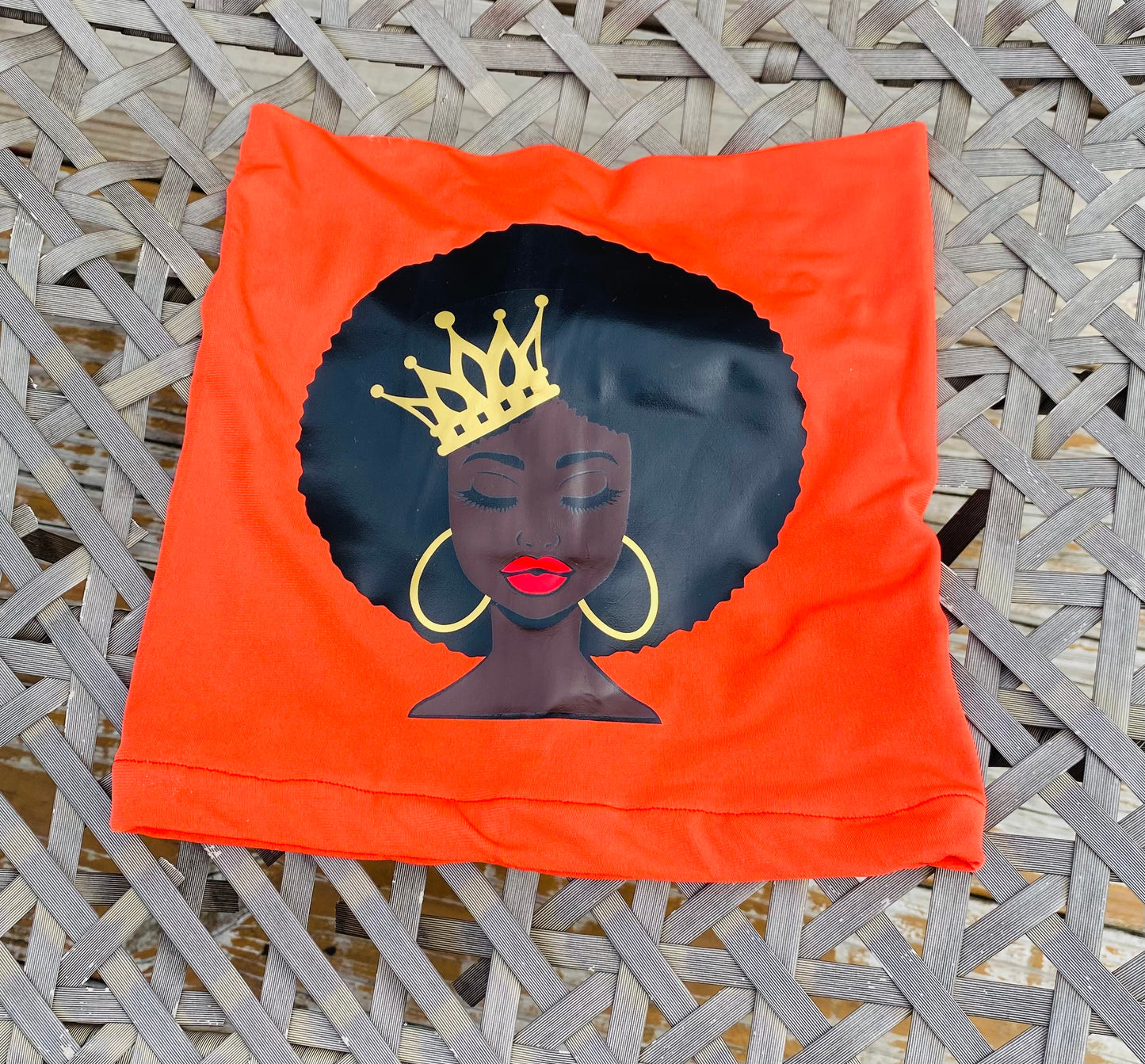 Orange Afro Queen Loc Socks