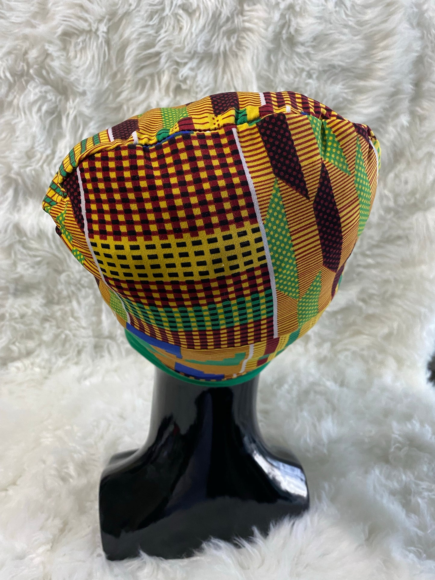 Yellow Kente Stretch Hat
