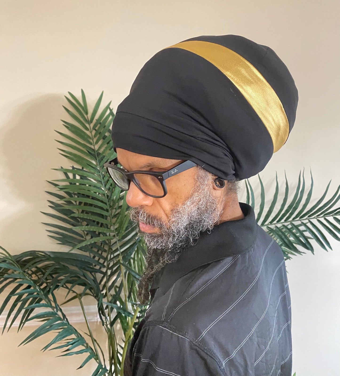 Black & Gold Hero  Stretch Hat