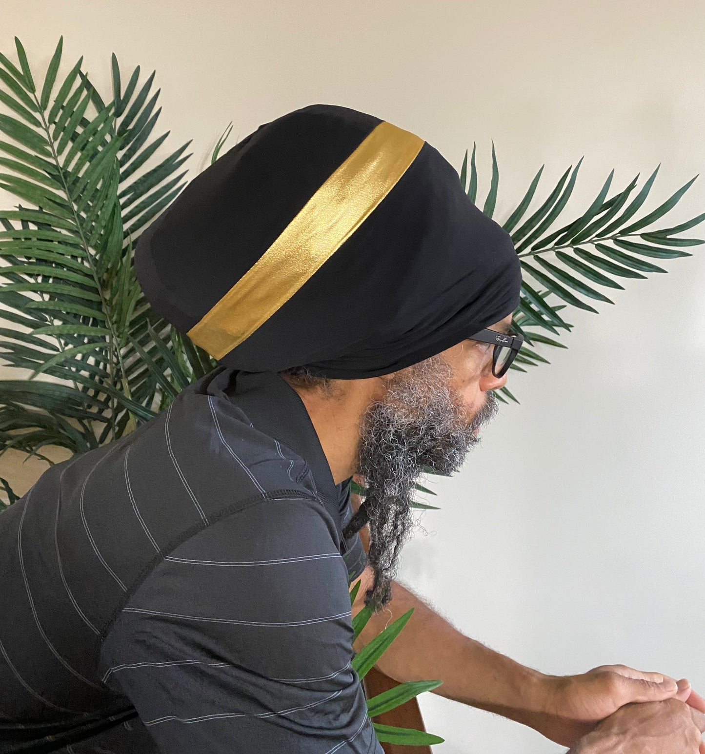 Black & Gold Hero  Stretch Hat