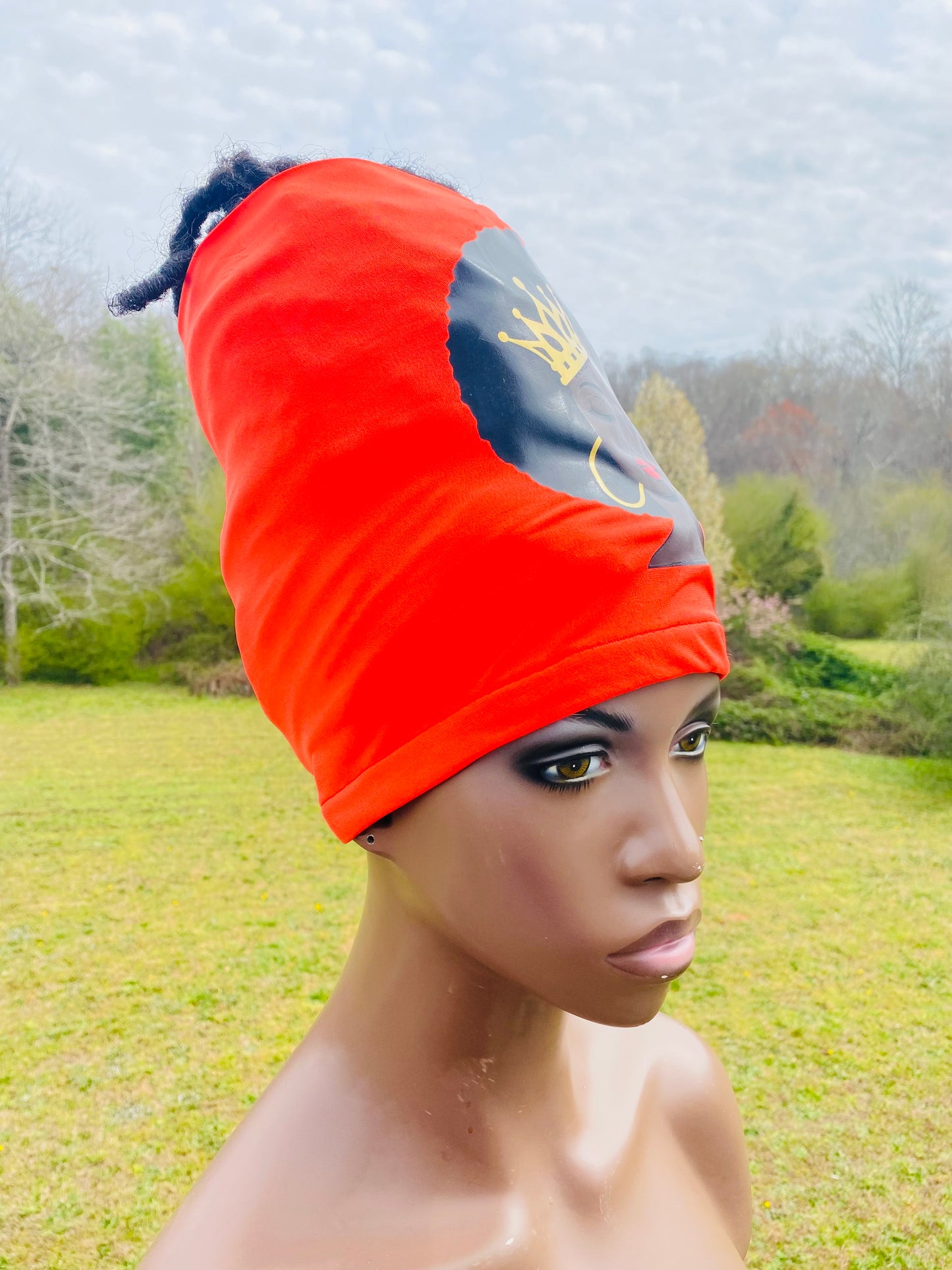 Orange Afro Queen Loc Socks