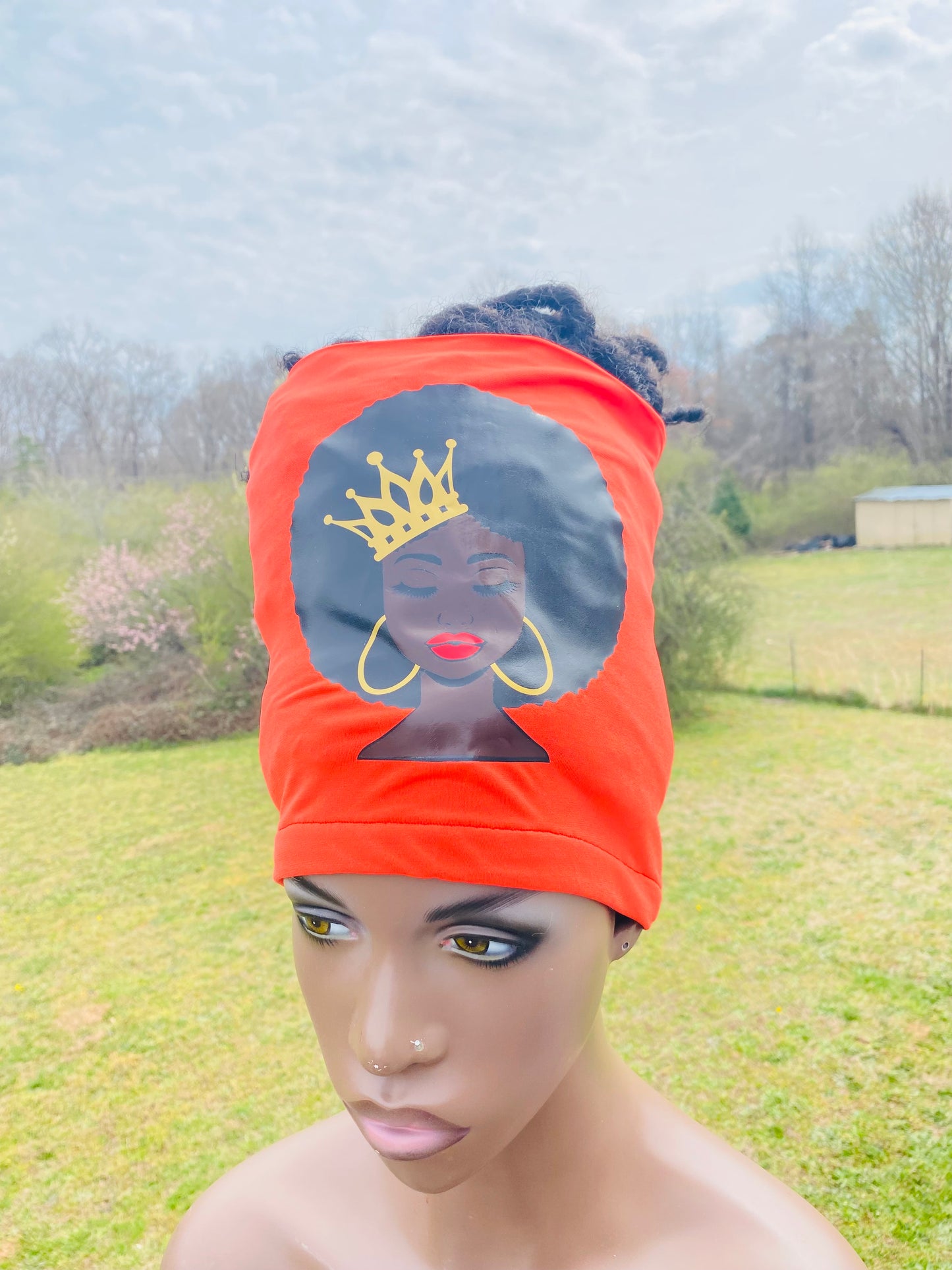 Orange Afro Queen Loc Socks