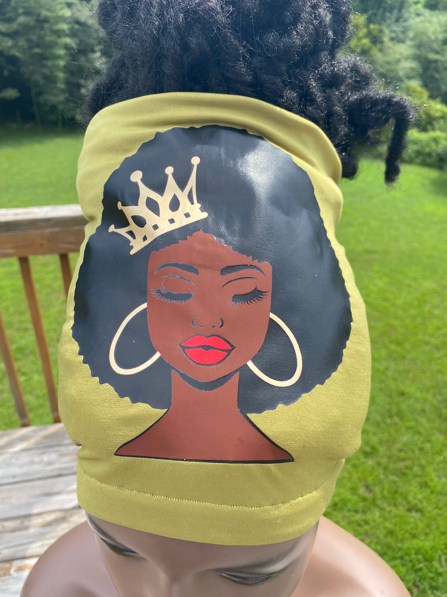 Olive Afro Queen Loc Socks