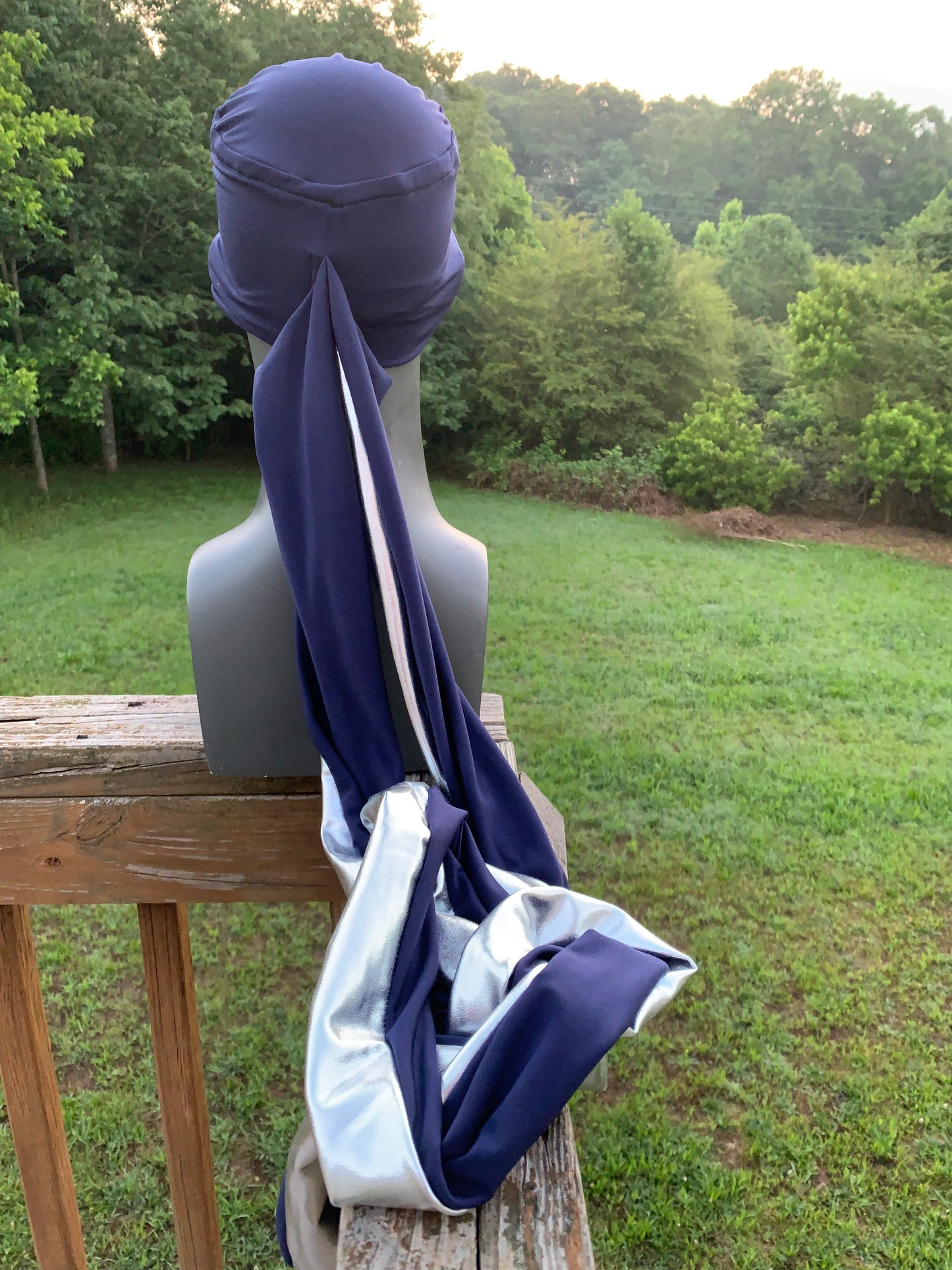 The King Navy n Silver EZ PZ Turban