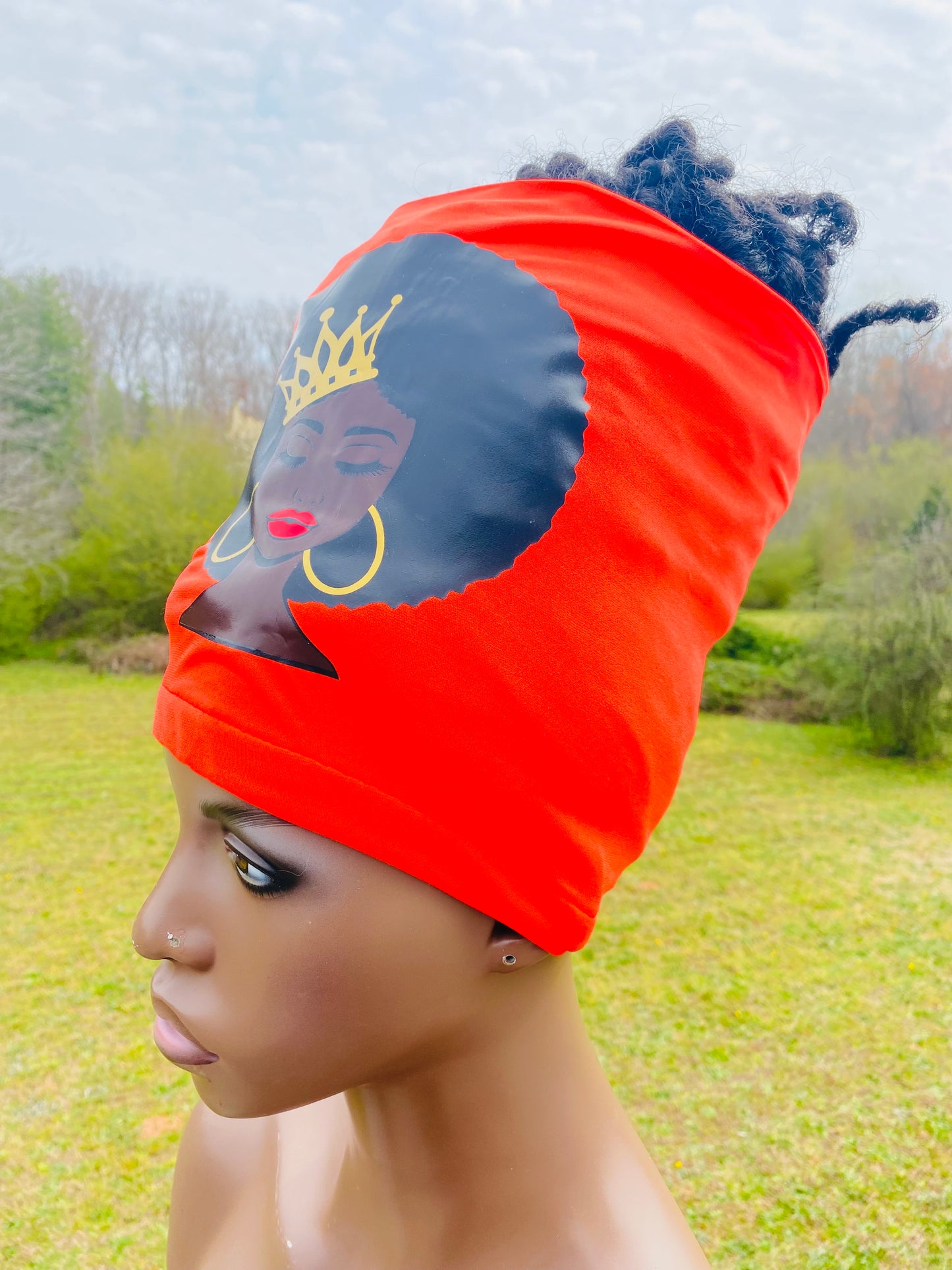 Orange Afro Queen Loc Socks
