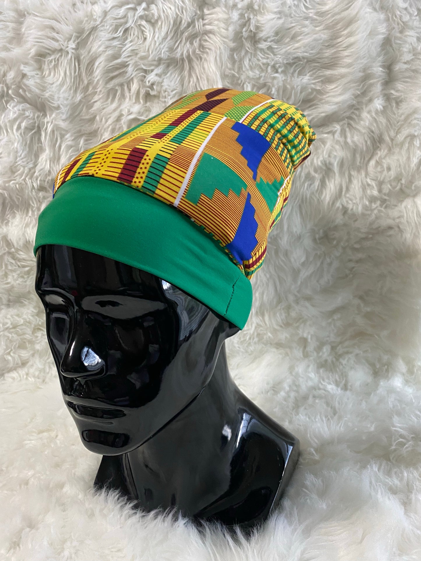 Yellow Kente Stretch Hat
