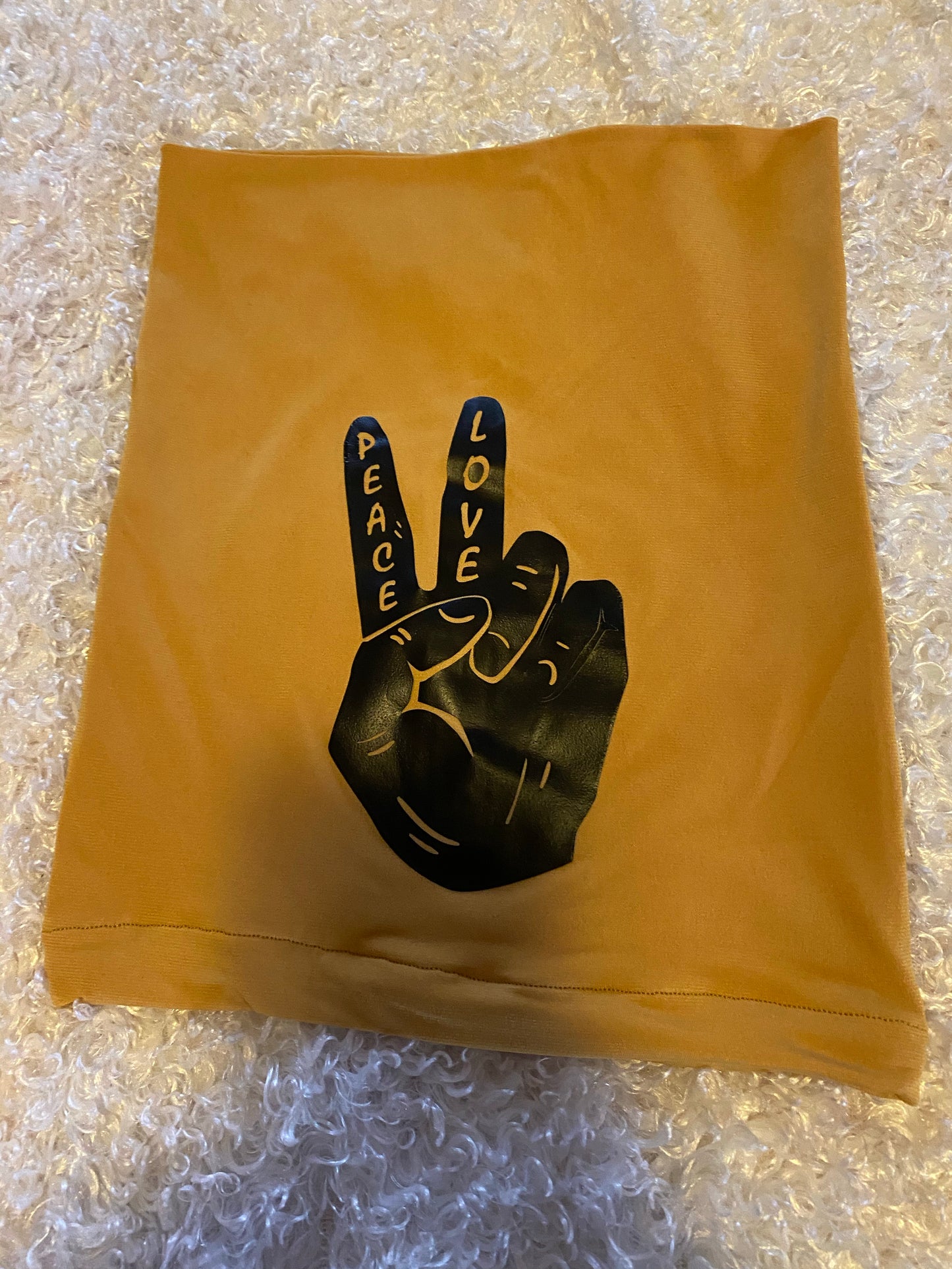 Mustard Peace n Love Loc Socks