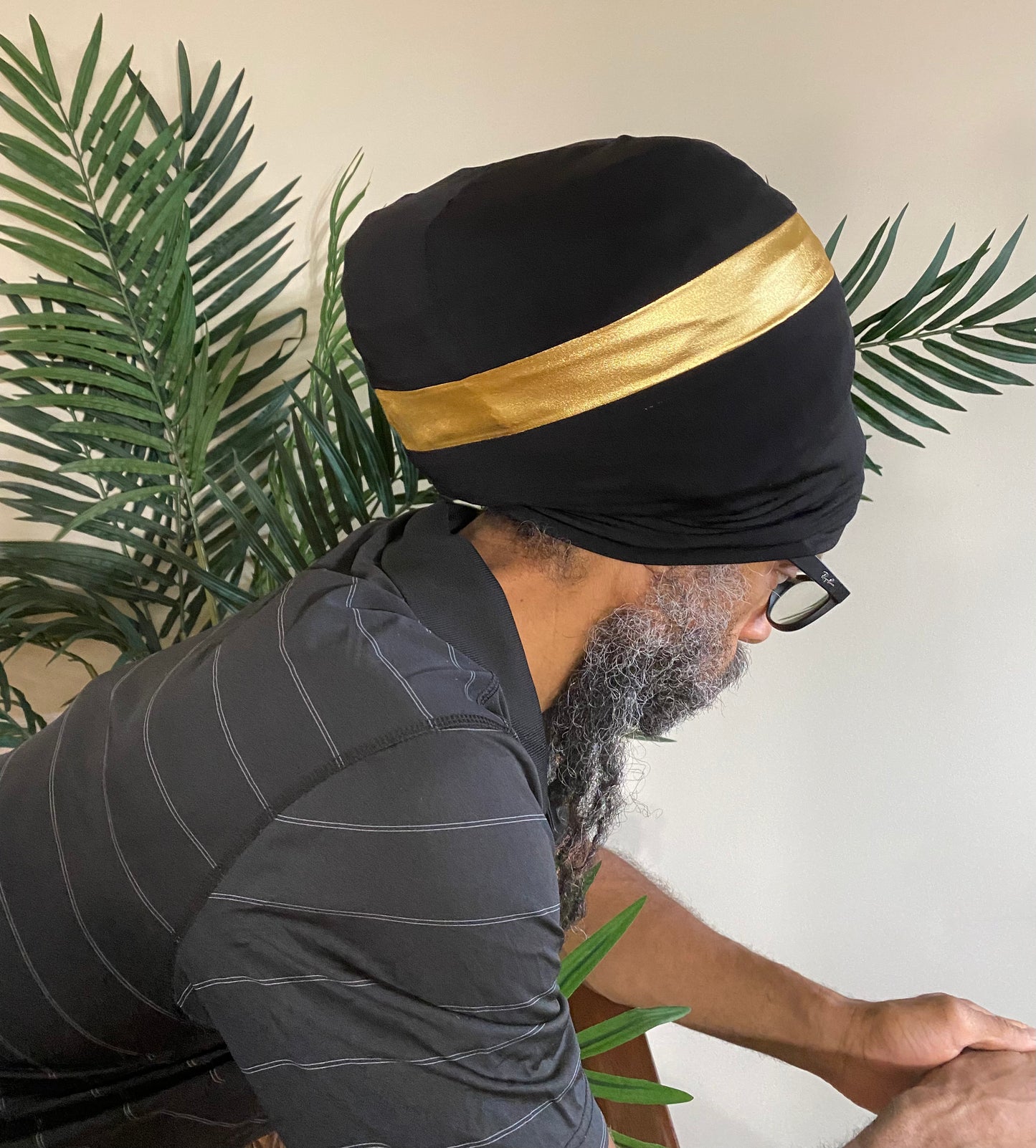 Black & Gold Hero  Stretch Hat