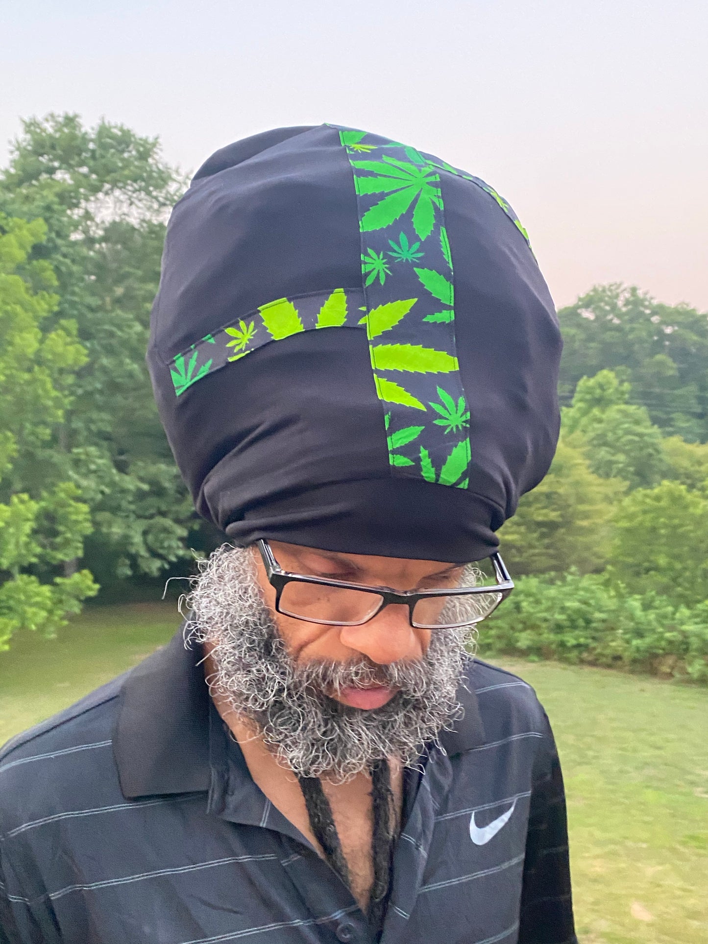 Black Go Green Cannabis Stretch Hat