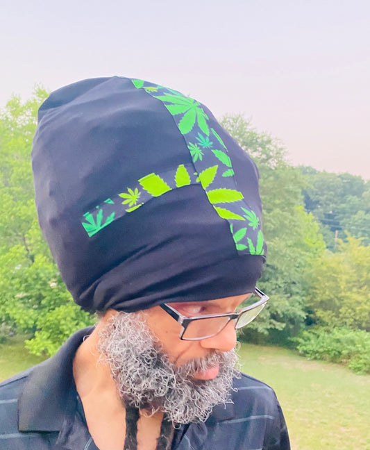 Black Go Green Cannabis Stretch Hat