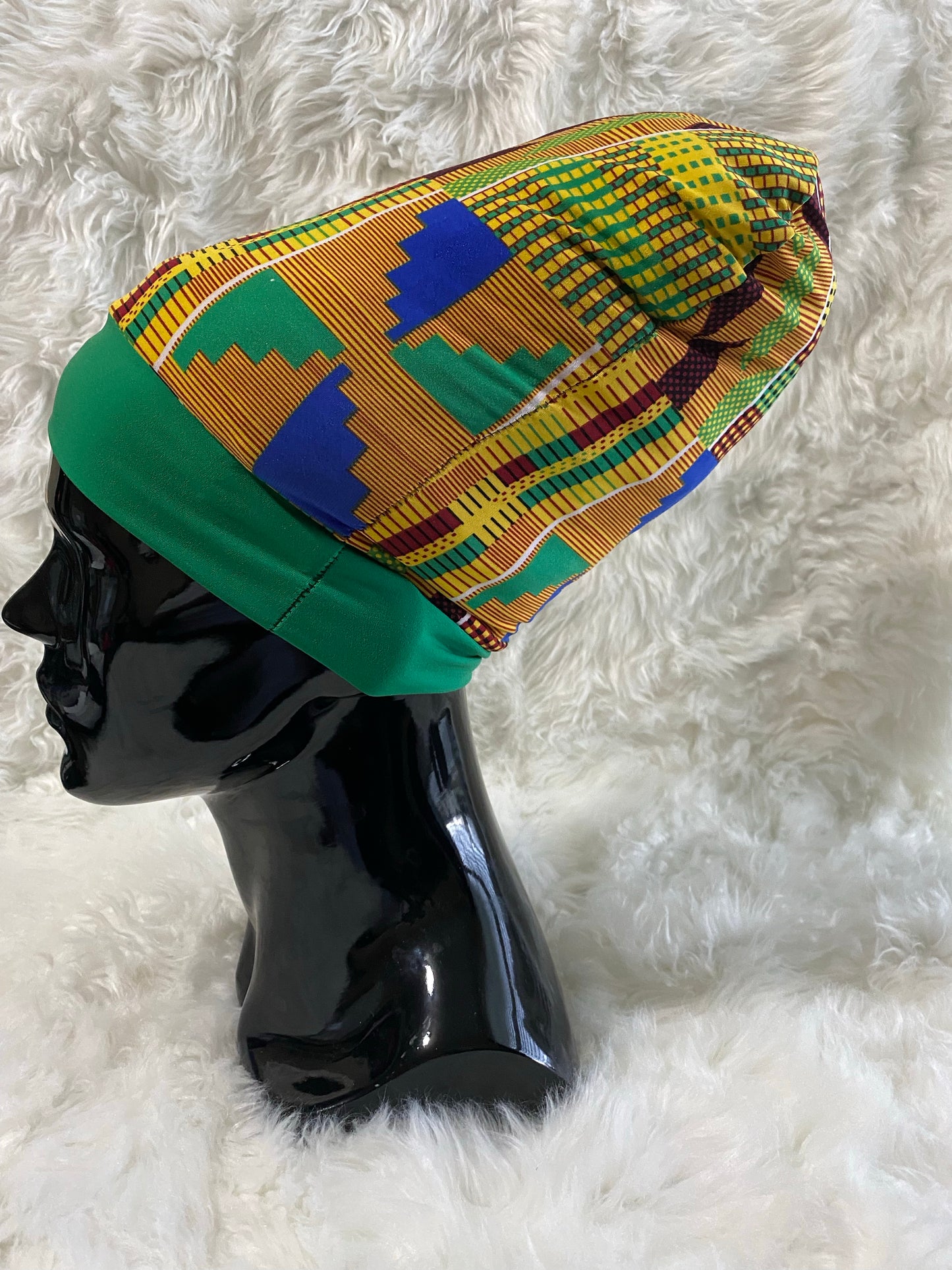 Yellow Kente Stretch Hat