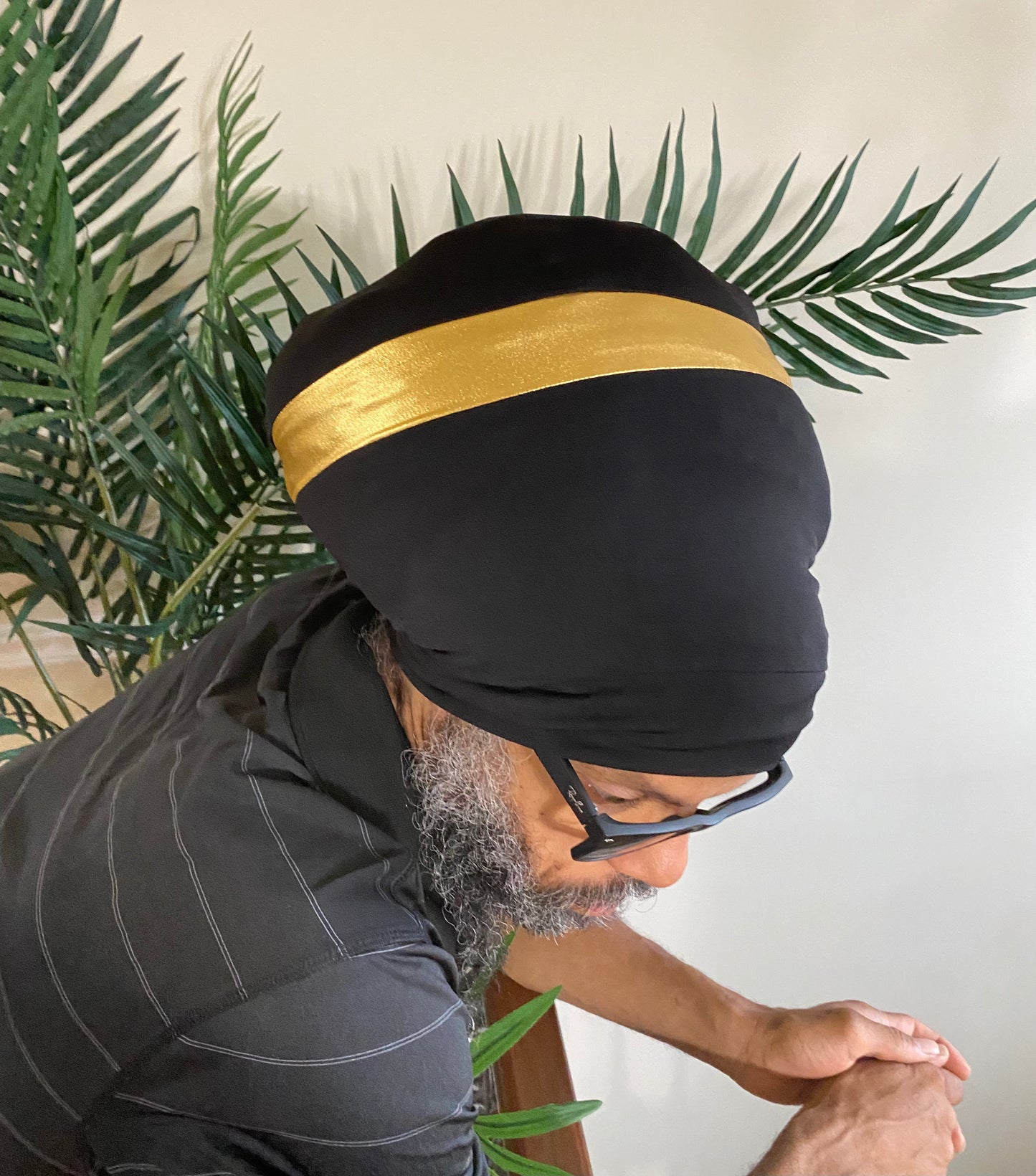 Black & Gold Hero  Stretch Hat