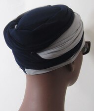 Women Navy & Light Gray EZ PZ Turban Wrap