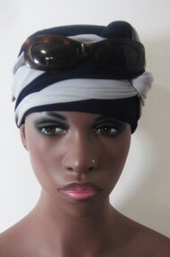 Women Navy & Light Gray EZ PZ Turban Wrap
