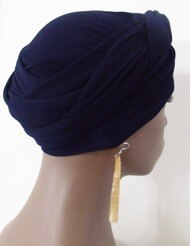 Women Navy EZ PZ Turban Wrap