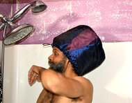 Navy & Plum Adjustable Shower Cap