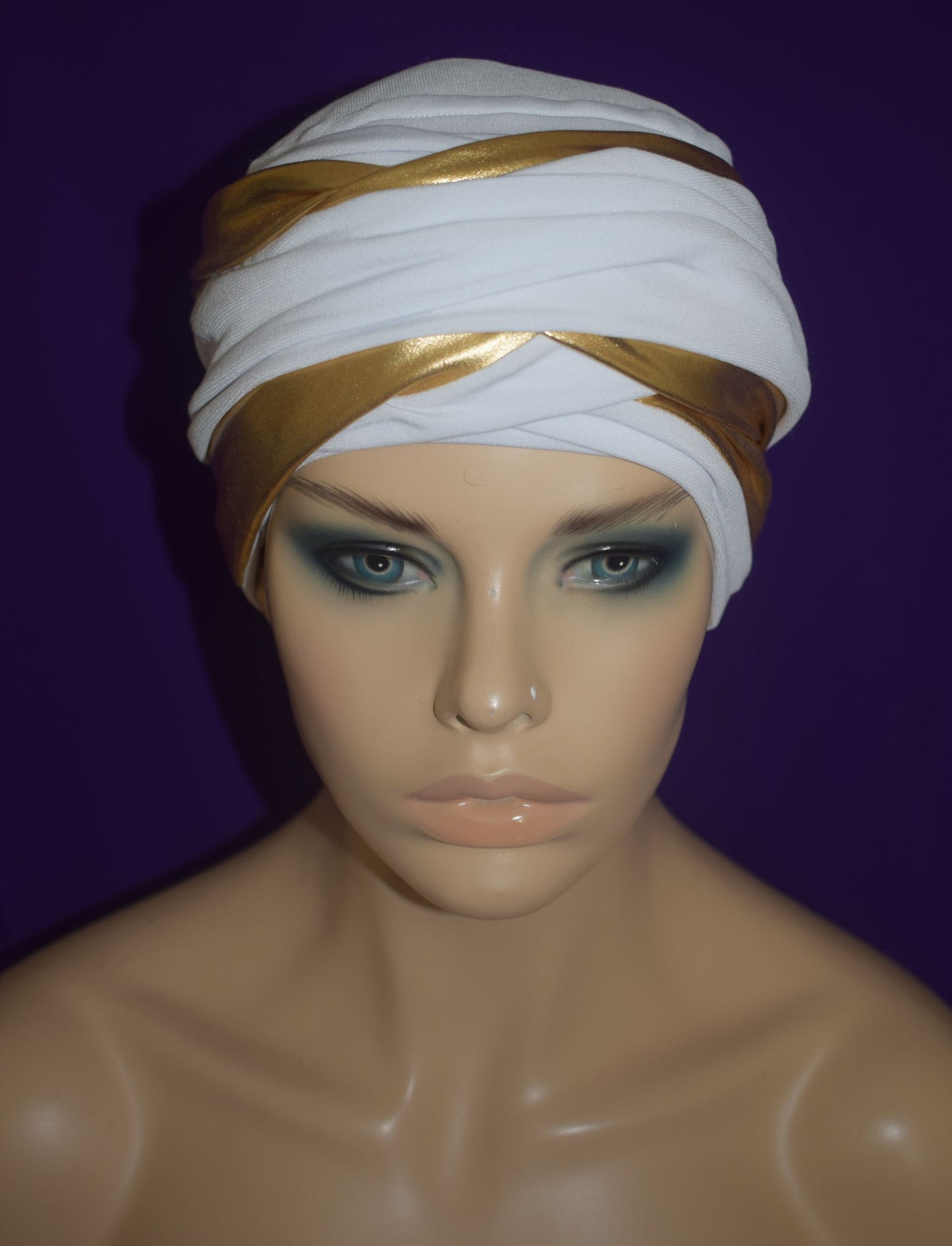 The Queen White n Gold EZ PZ Turban