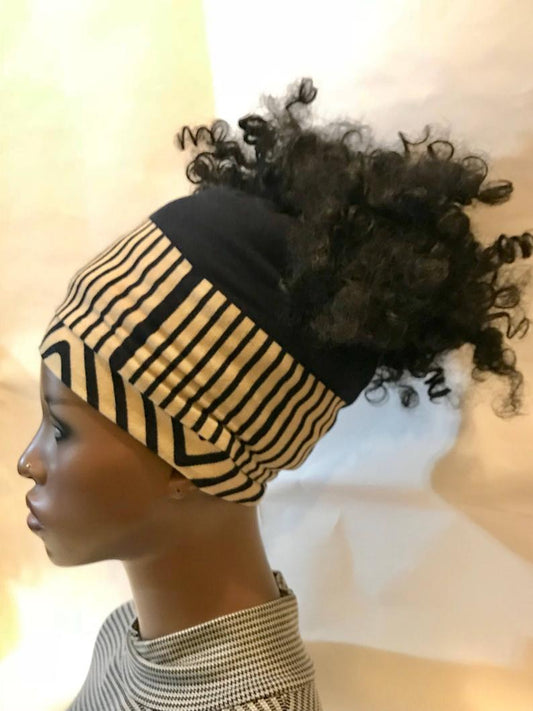 Navy n Tan Ponytail Loc Socks