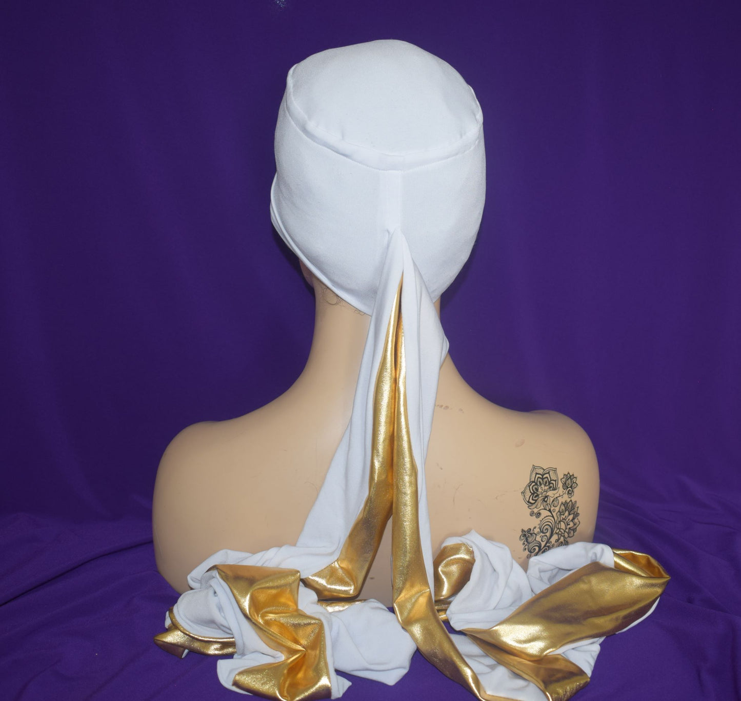 The Queen White n Gold EZ PZ Turban