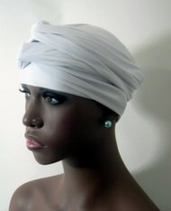 Women White EZ PZ Turban Wrap